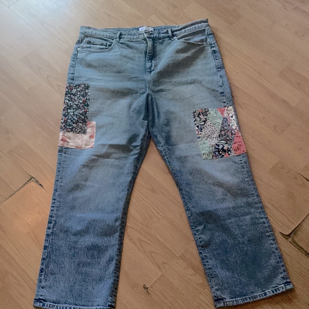 Loft patchwork jeans 32/14. NWT